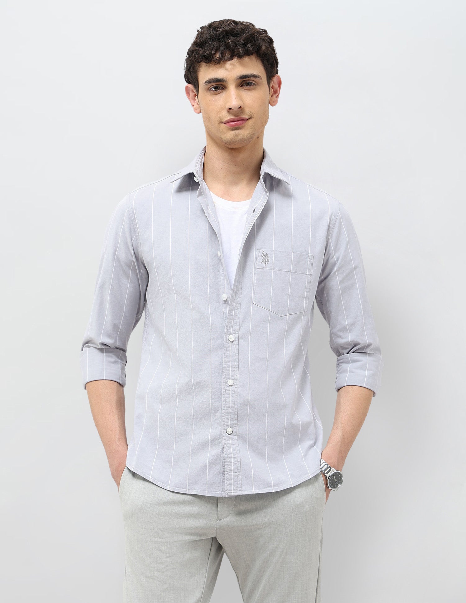 Vertical Striped Tailored Fit Shirt