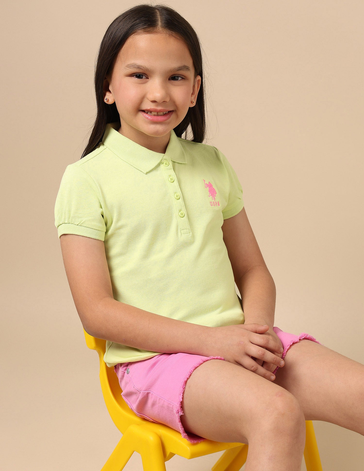 Puff Sleeve Cotton Polo Shirt