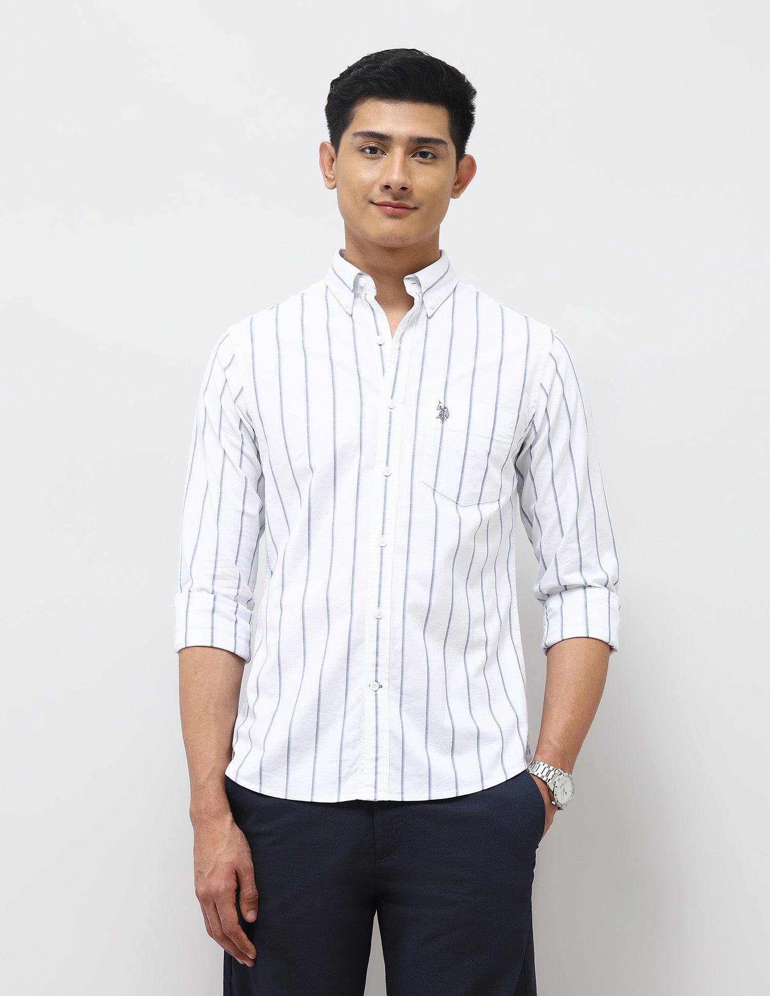 Vertical Striped Tailored Fit Shirt