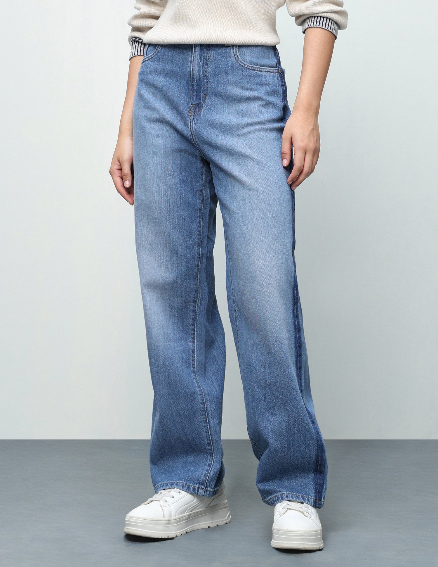 Wide Leg Fit Blue Jeans Blue - U.S. Polo Assn. India | Large