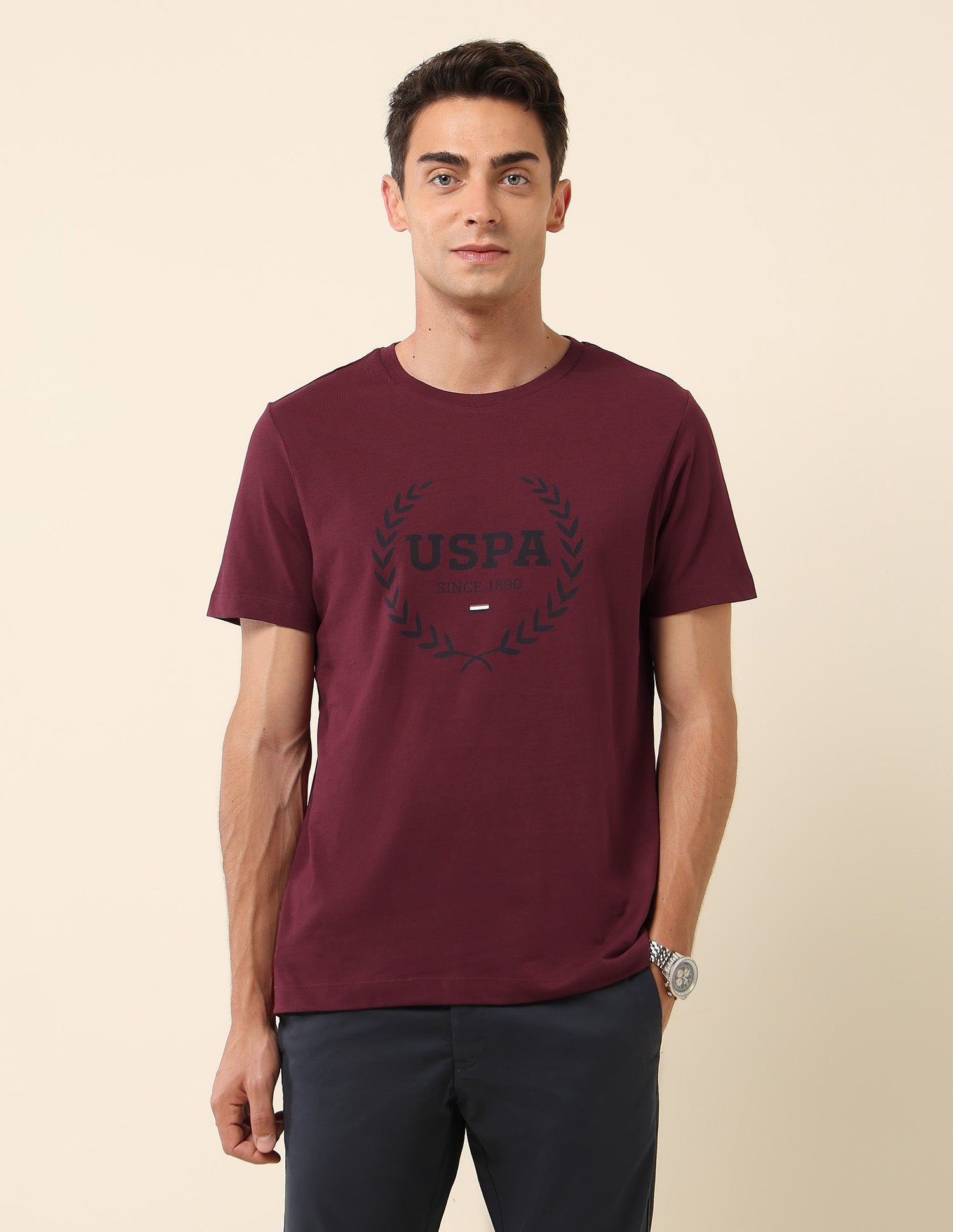 Brand Printed Slim Fit T-Shirt