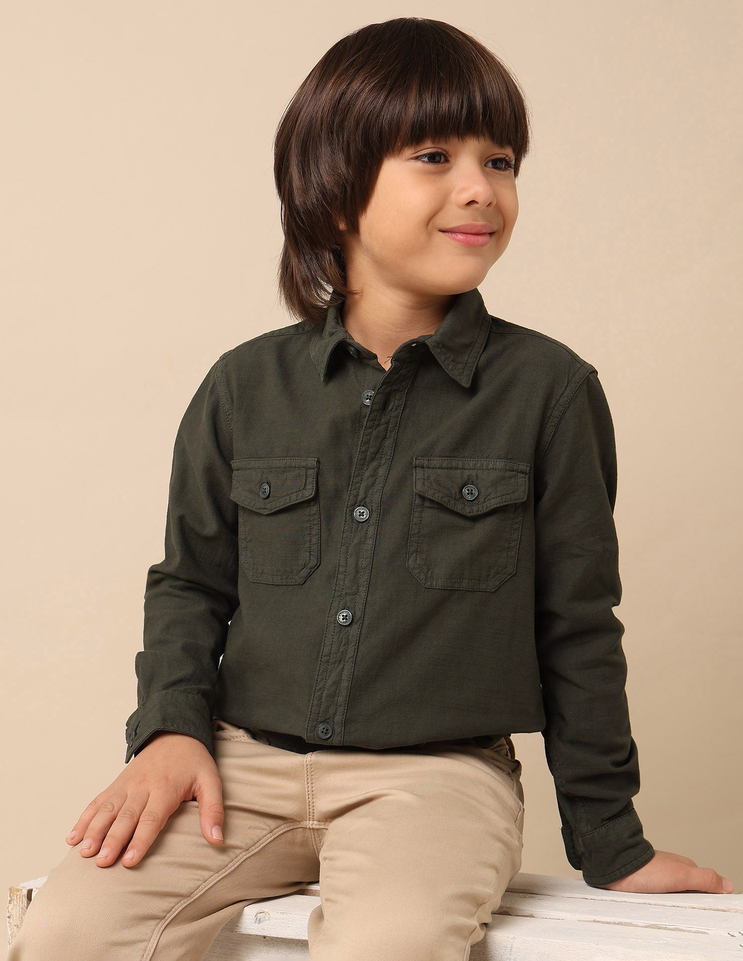 Boys Regular Fit Solid Shirt