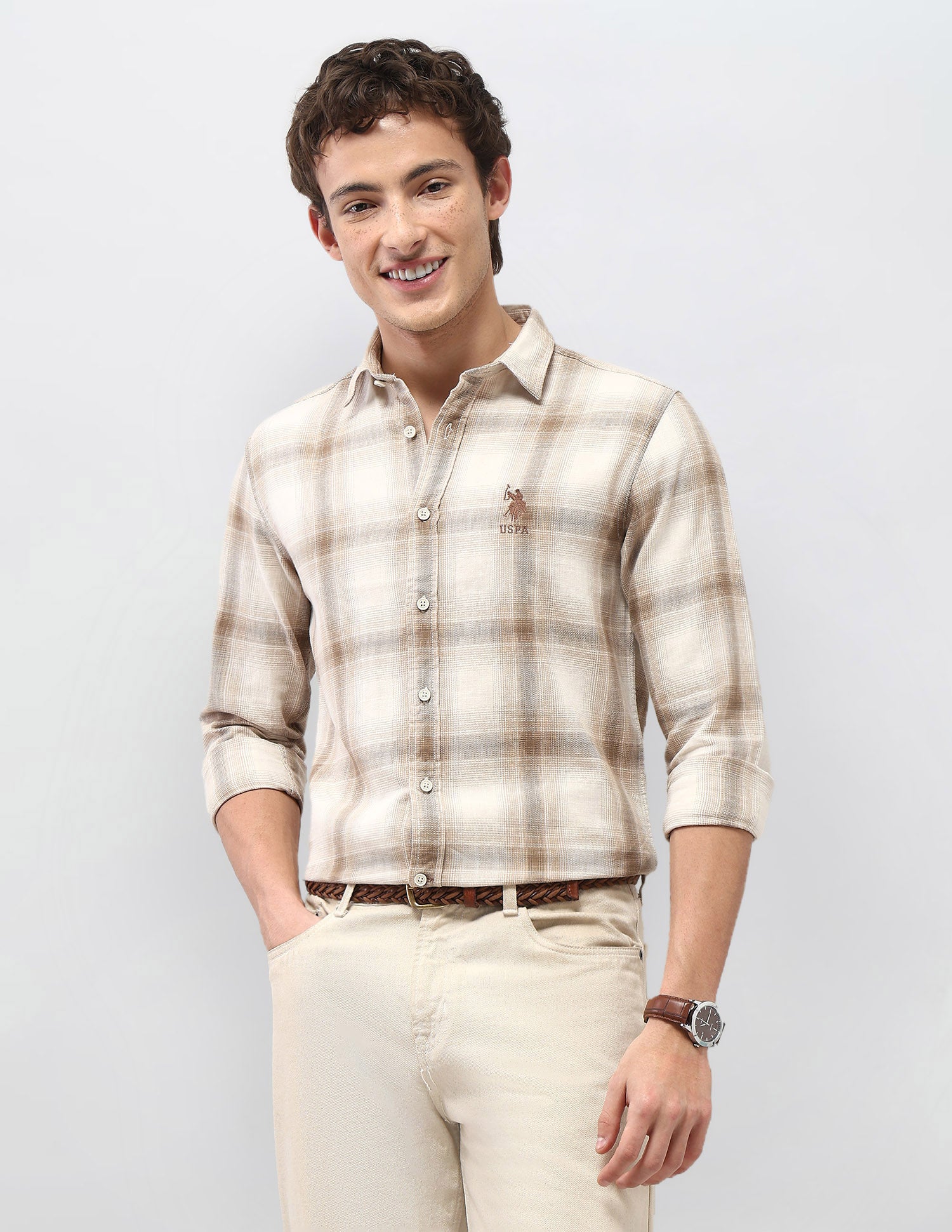 Motel On The Coast Windowpane Checked Shirt