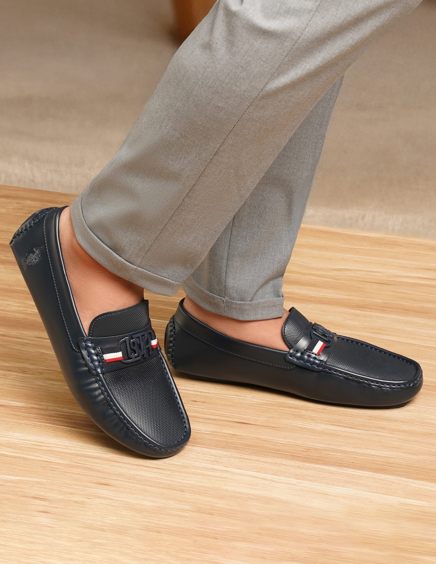 Men Anton Textured Loafer Navy - U.S. Polo Assn. India | Large
