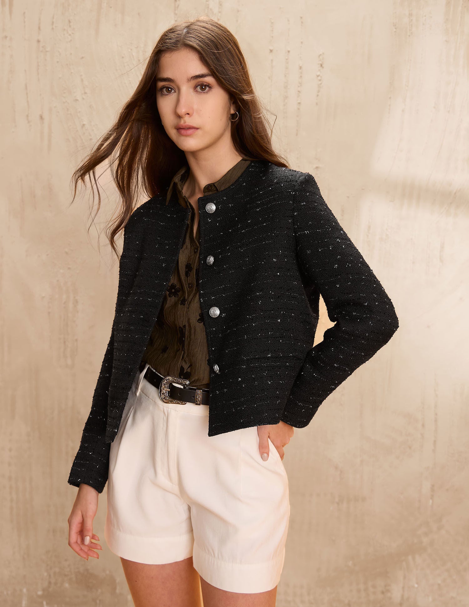 Regular Fit Solid Casual Jacket