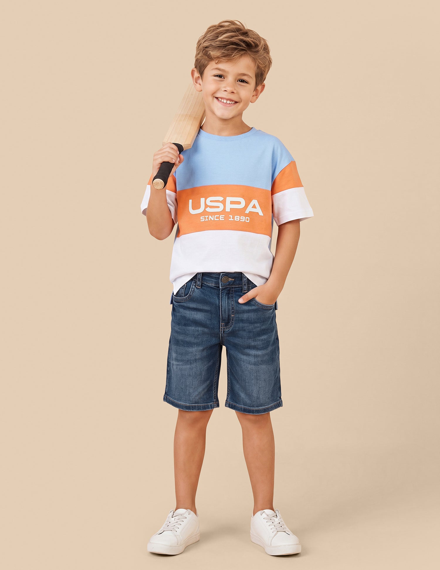 Mid Rise Regular Fit Denim Shorts Blue - U.S. Polo Assn. India | Large
