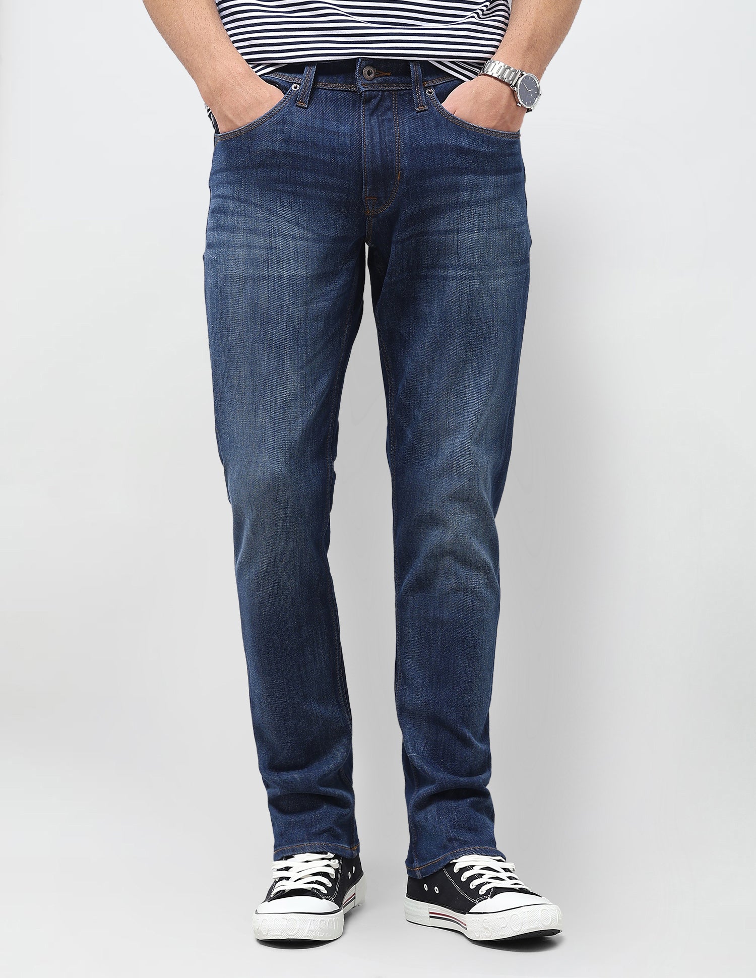 Brandon Slim Tapered Fit Blue Jeans