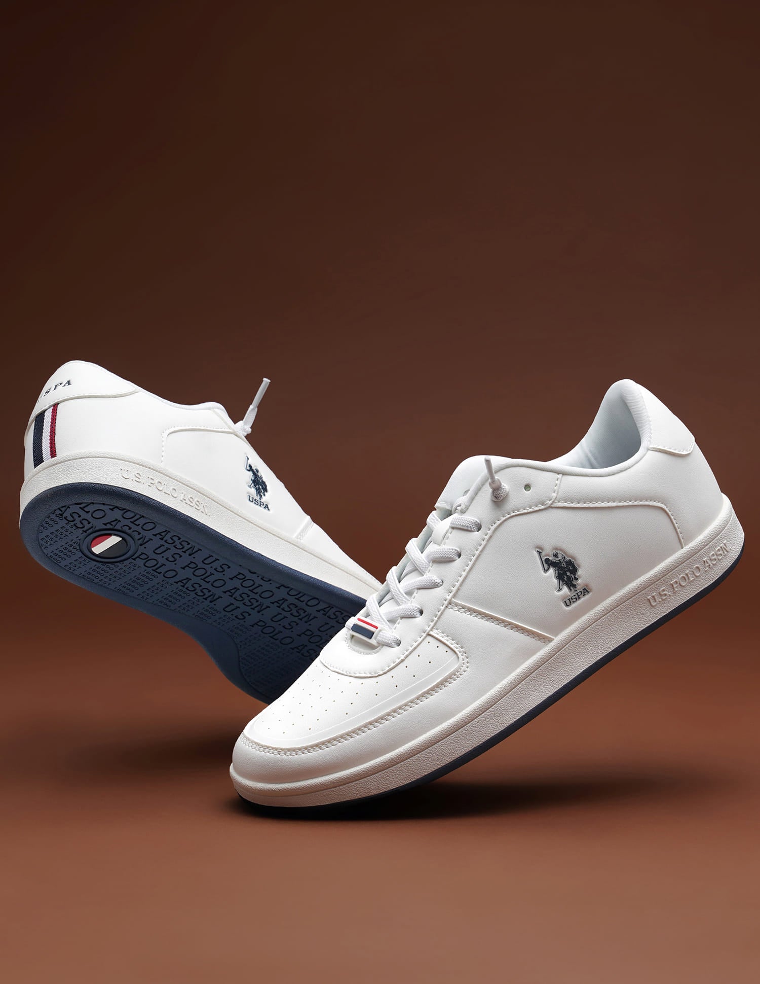 Men Rein 2.0 Off White Retro Court Sneakers White - U.S. Polo Assn. India | Large