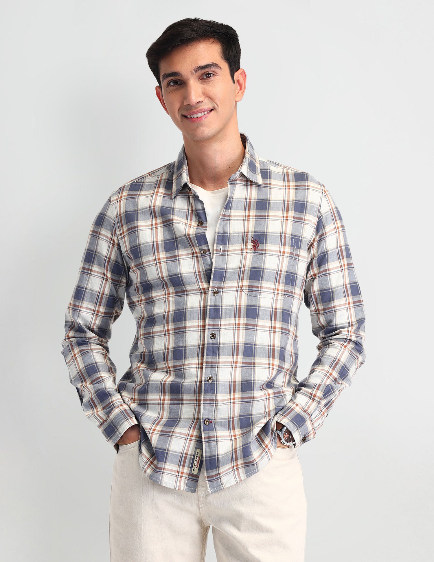 Tartan Check Regular Fit Shirt Brown - U.S. Polo Assn. India | Large