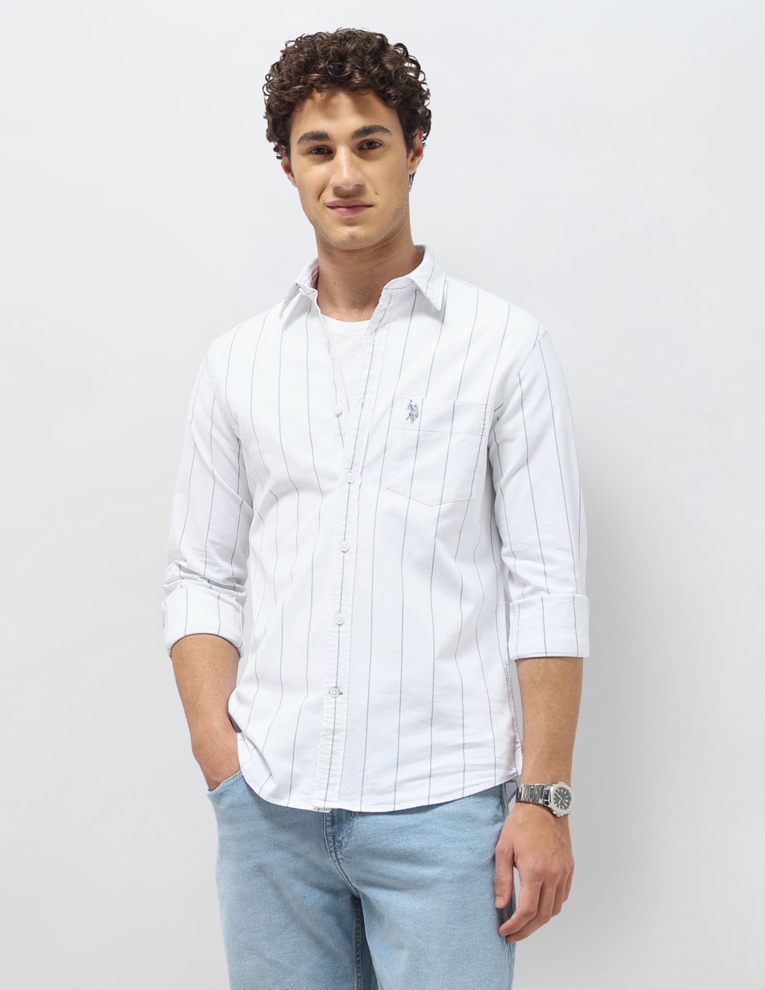 Vertical Striped Oxford Shirt