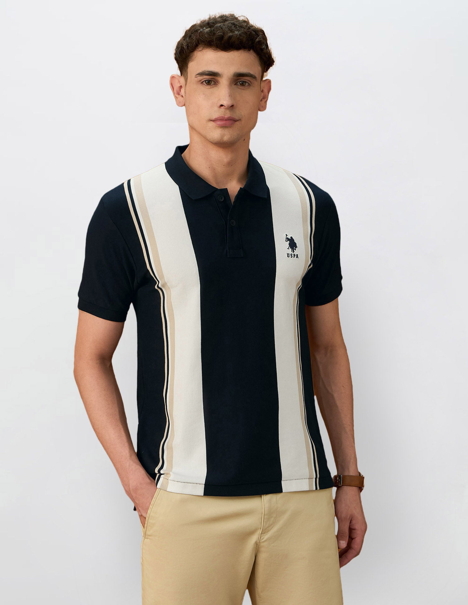 Vertical Striped Varsity Theatre Polo Shirt