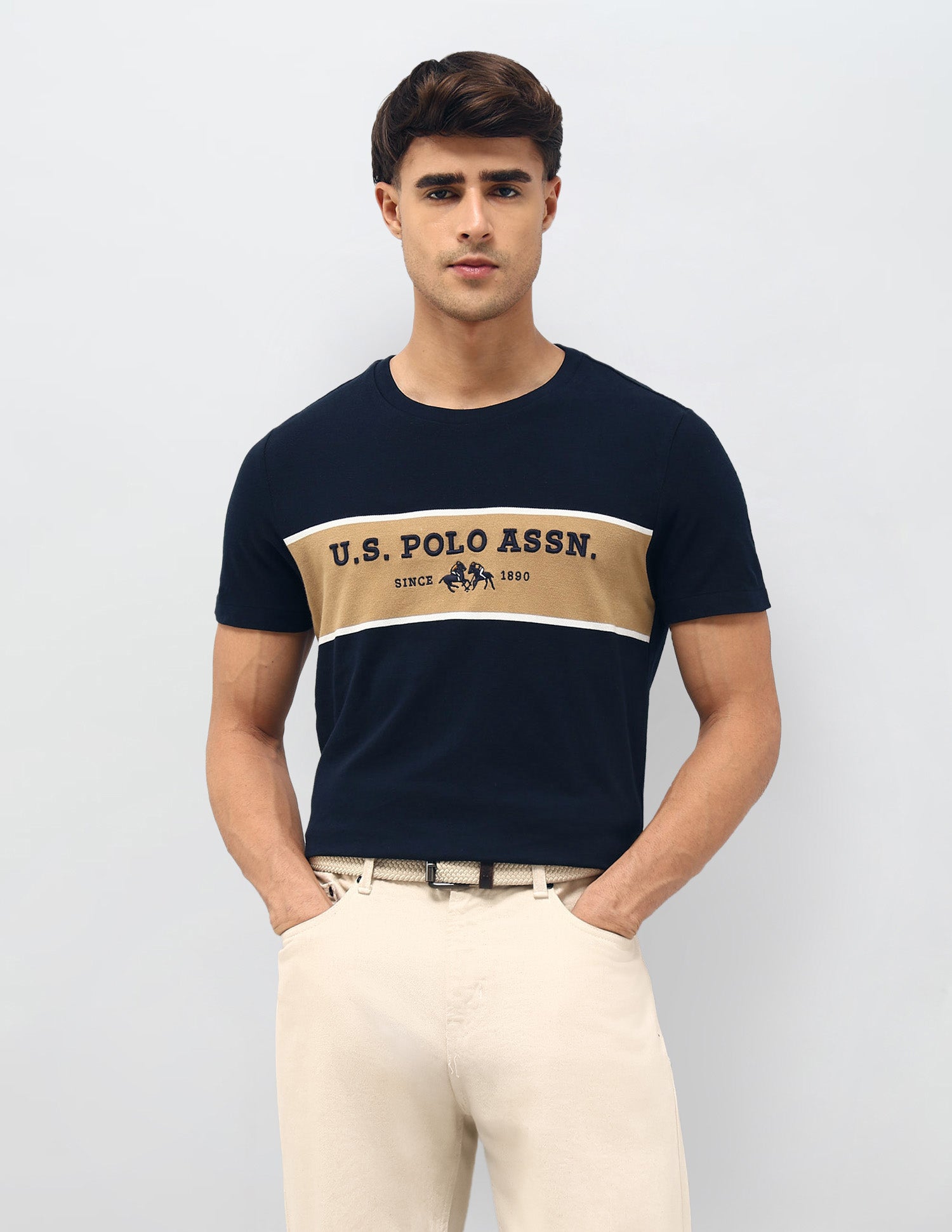 Brand Embroidered Regular Fit T-Shirt