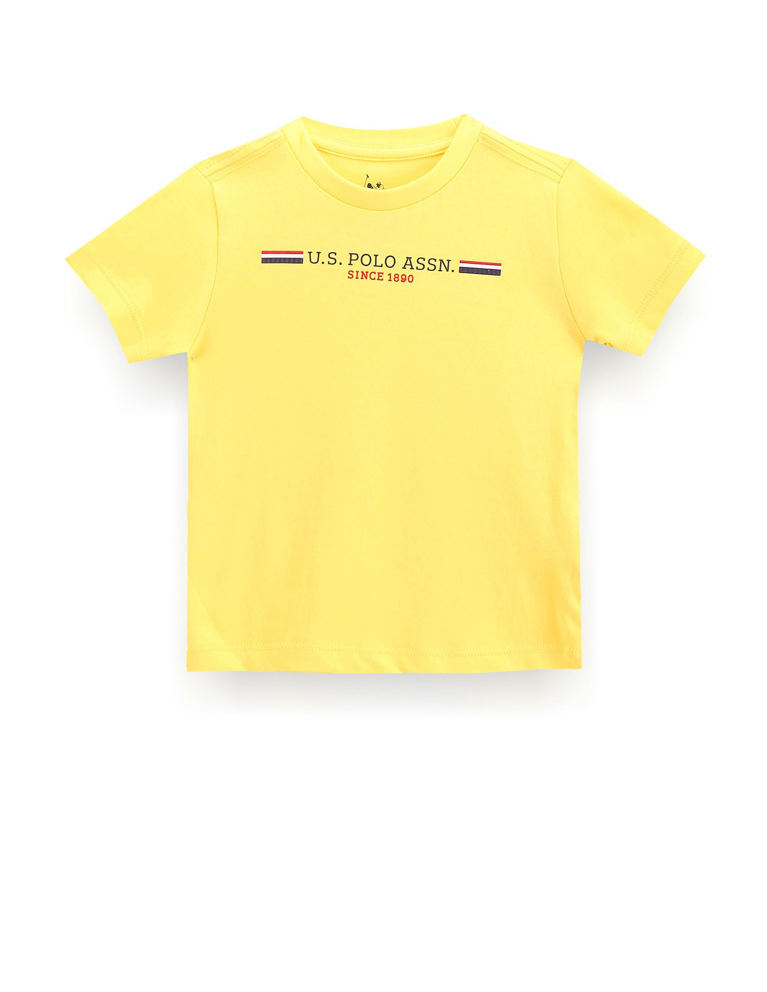 Boys Brand Print Cotton T-Shirt Yellow - U.S. Polo Assn. India | Large