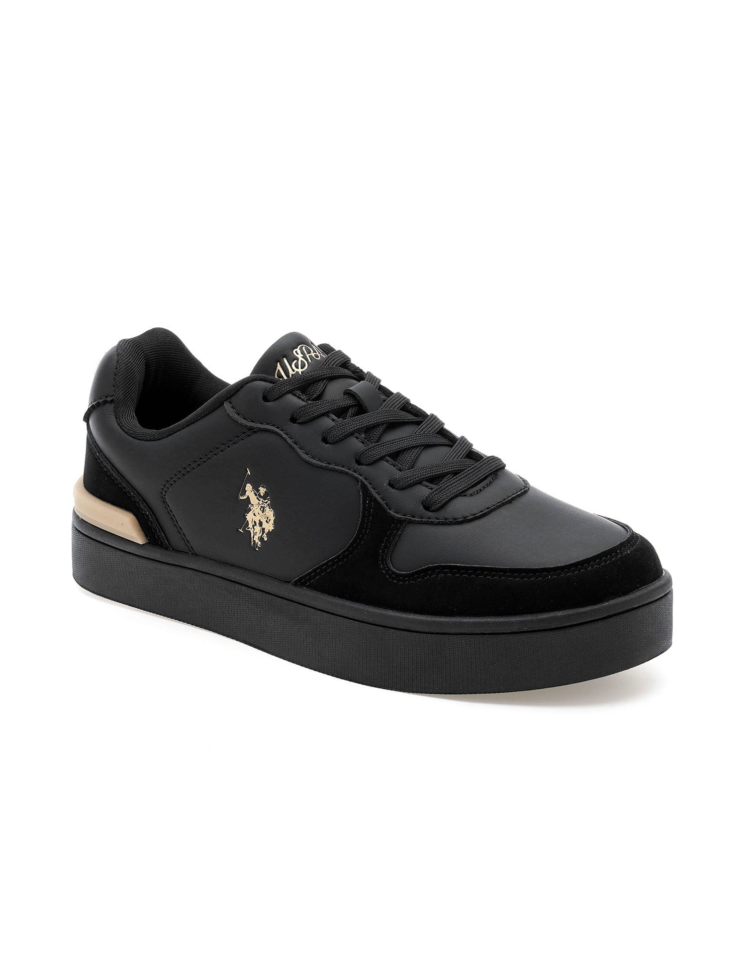 Women Textured Ingrid Sneakers Black - U.S. POLO ASSN. | Large