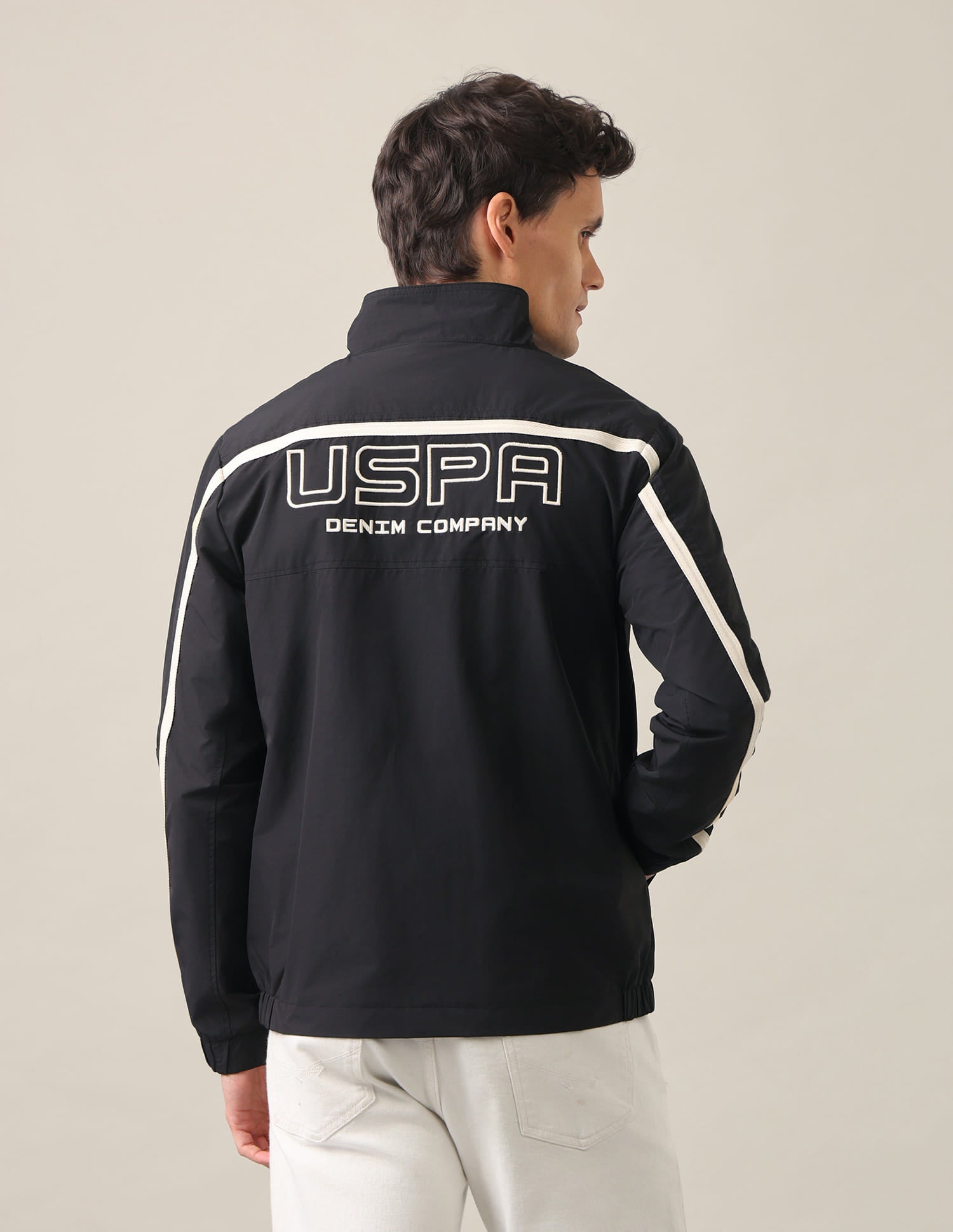 Regular Fit Solid Casual Jacket Black - U.S. Polo Assn. India | Large