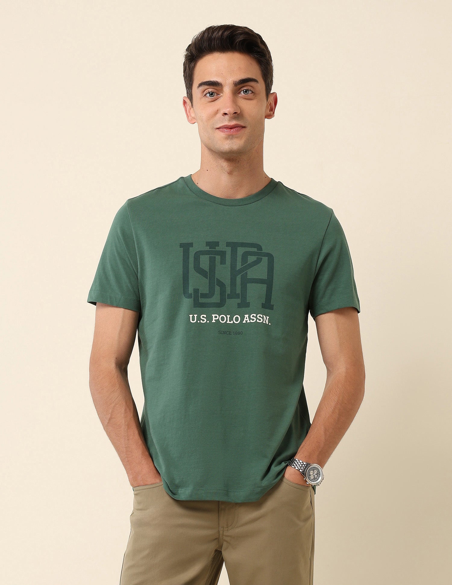 Brand Printed Slim Fit T- Shirt