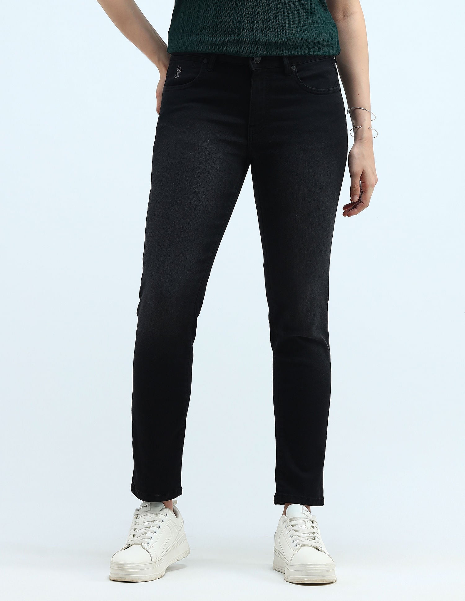 Mid Rise Slim Fit Jeans Dark Grey - U.S. Polo Assn. India | Large