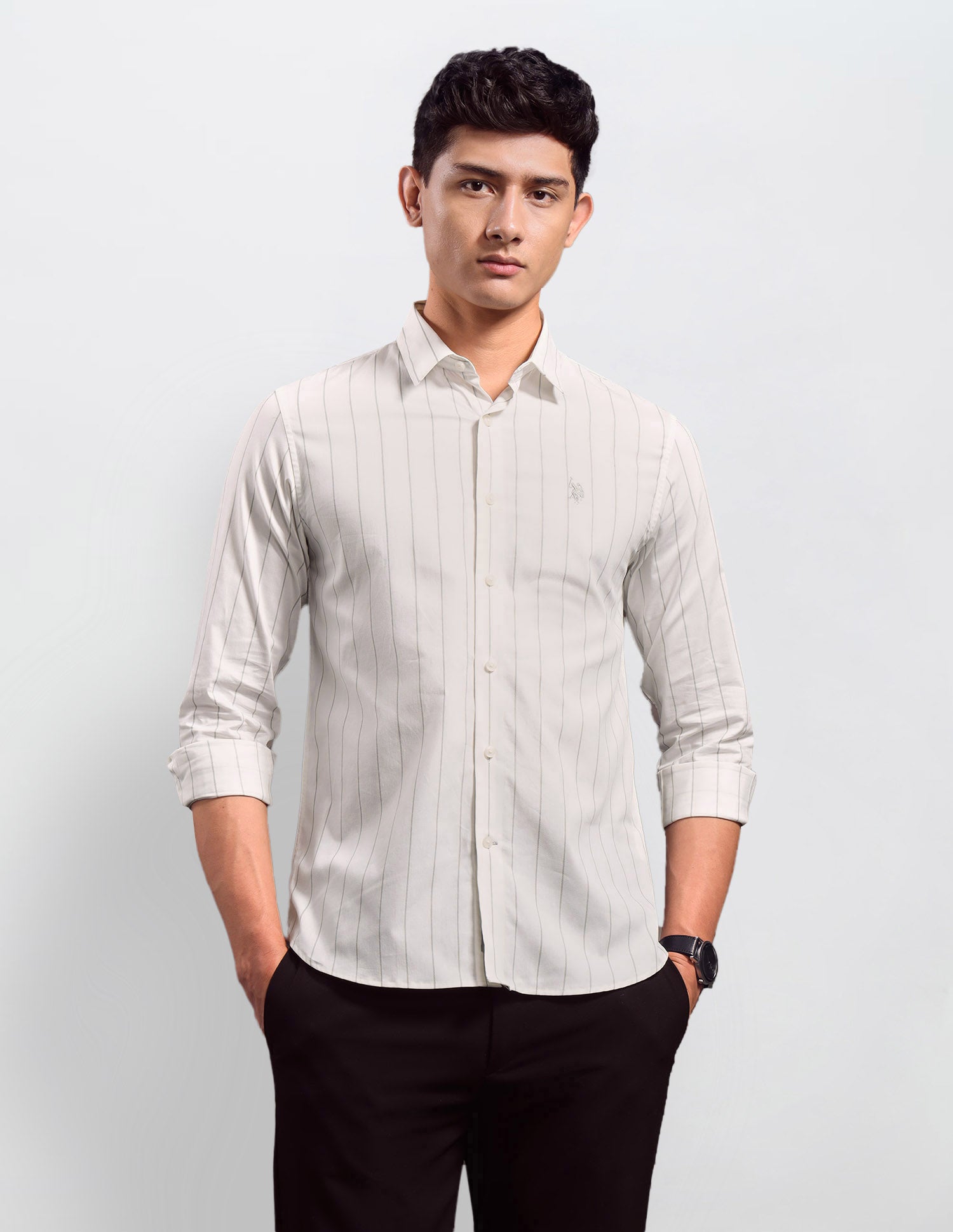 Vertical Striped Slim Fit Shirt