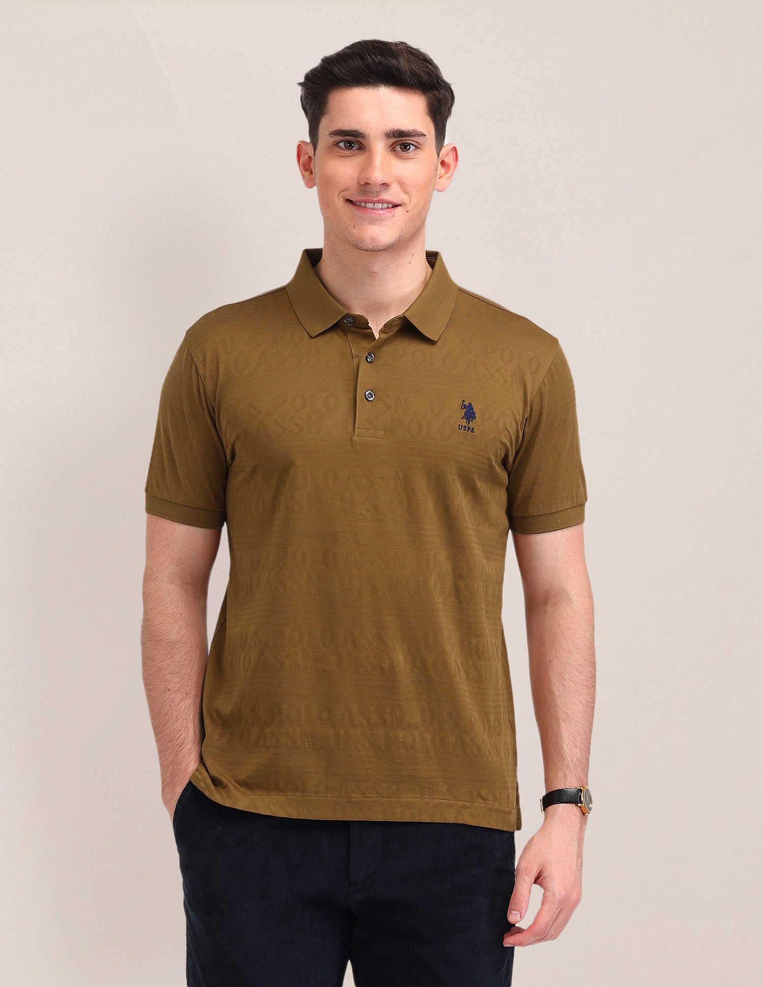 Slim Fit Brand Printed Polo Shirt