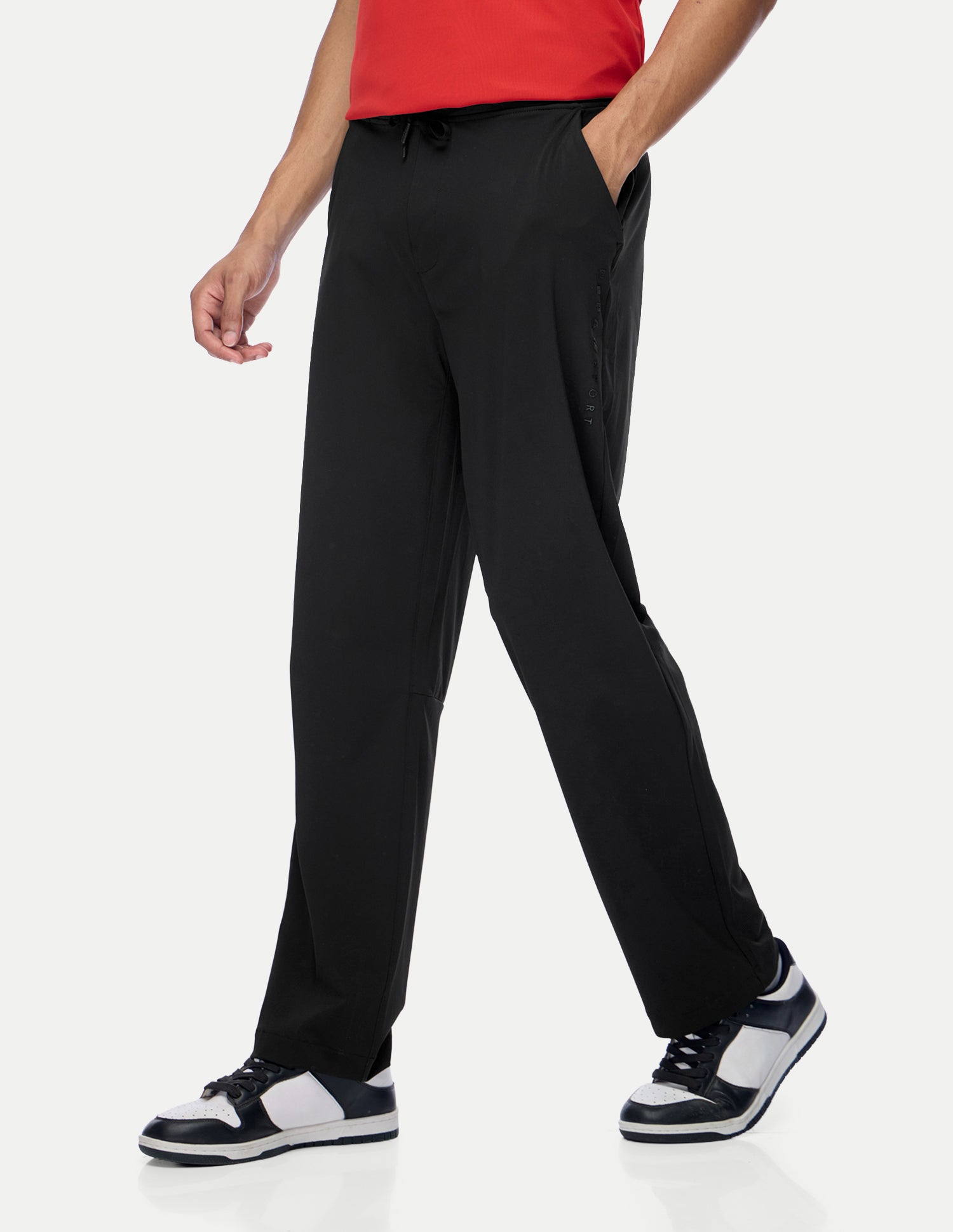 Mid Rise Regular Fit Active Track Pants Black - U.S. Polo Assn. India | Large