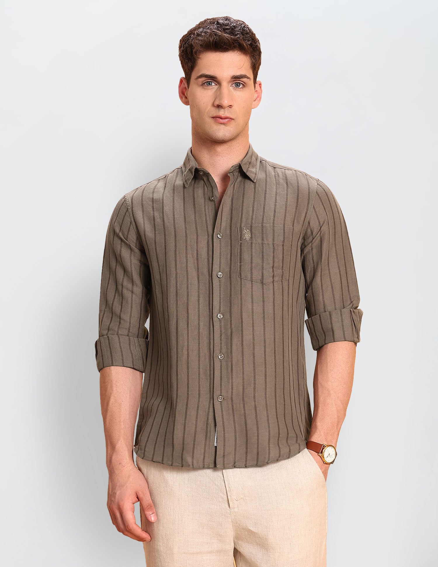 Vertical Striped Tailored Fit Shirt