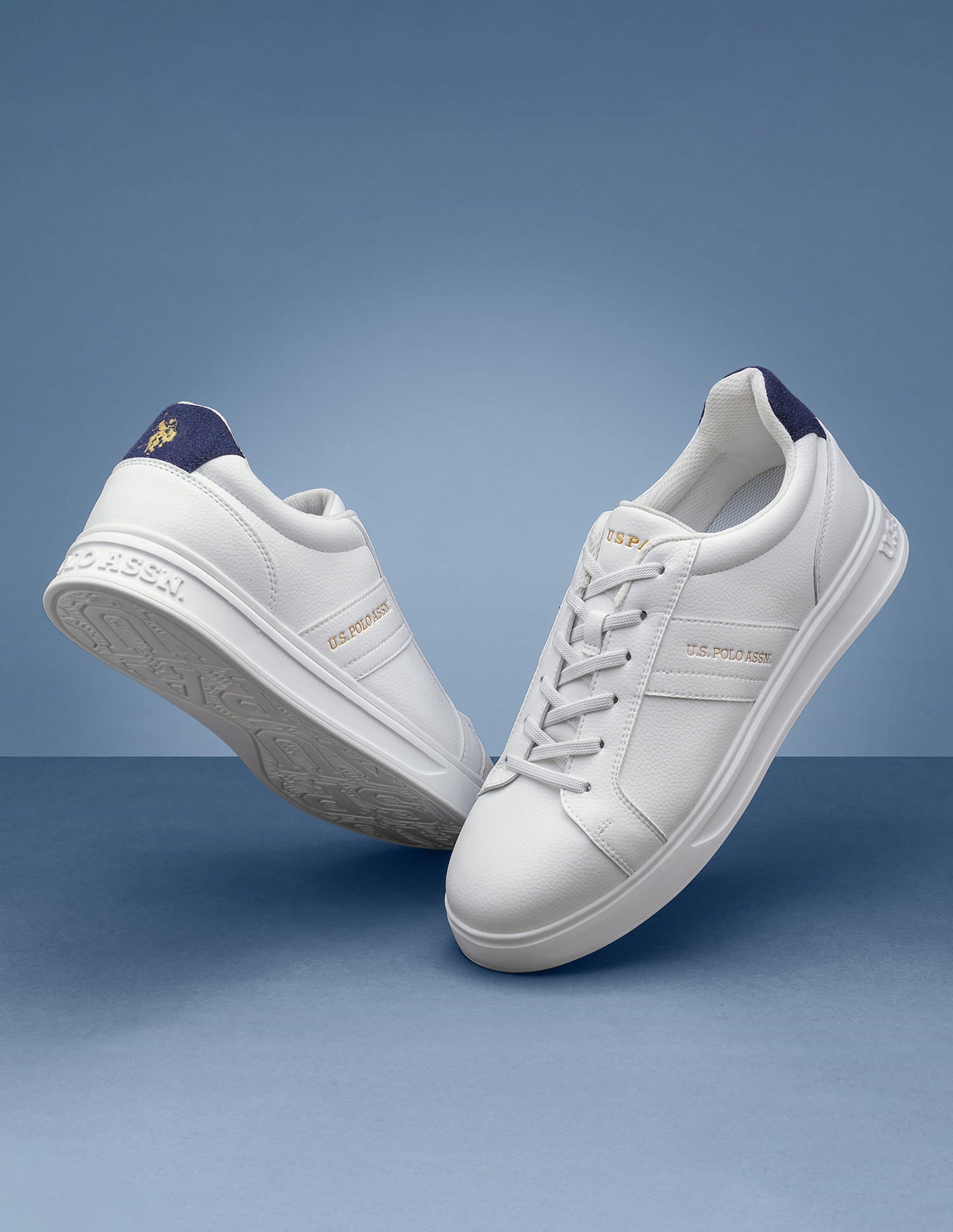 Men Kensy Solid Sneakers White - U.S. Polo Assn. India | Large