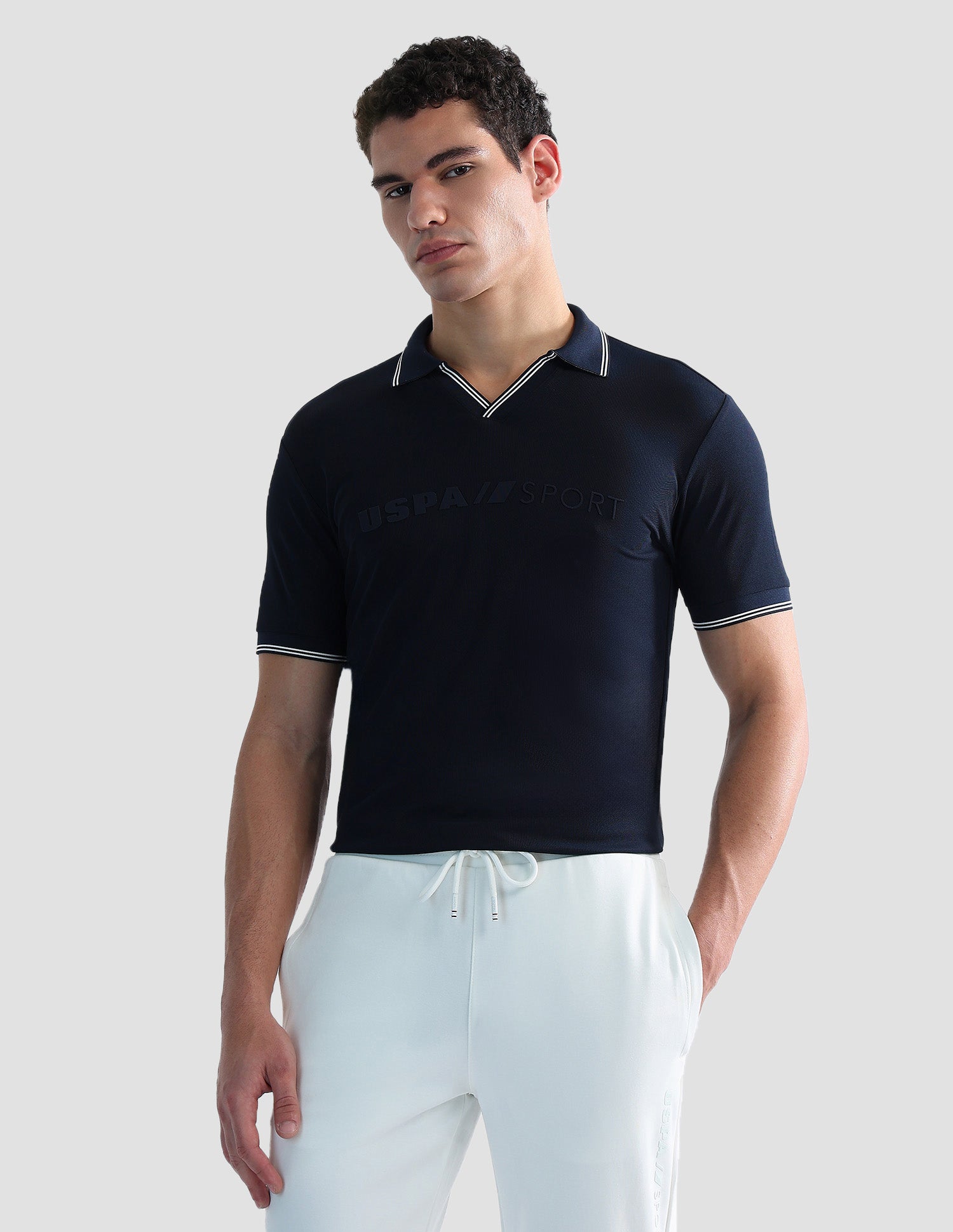 Brand Embossed Regular Fit Active Polo Shirt