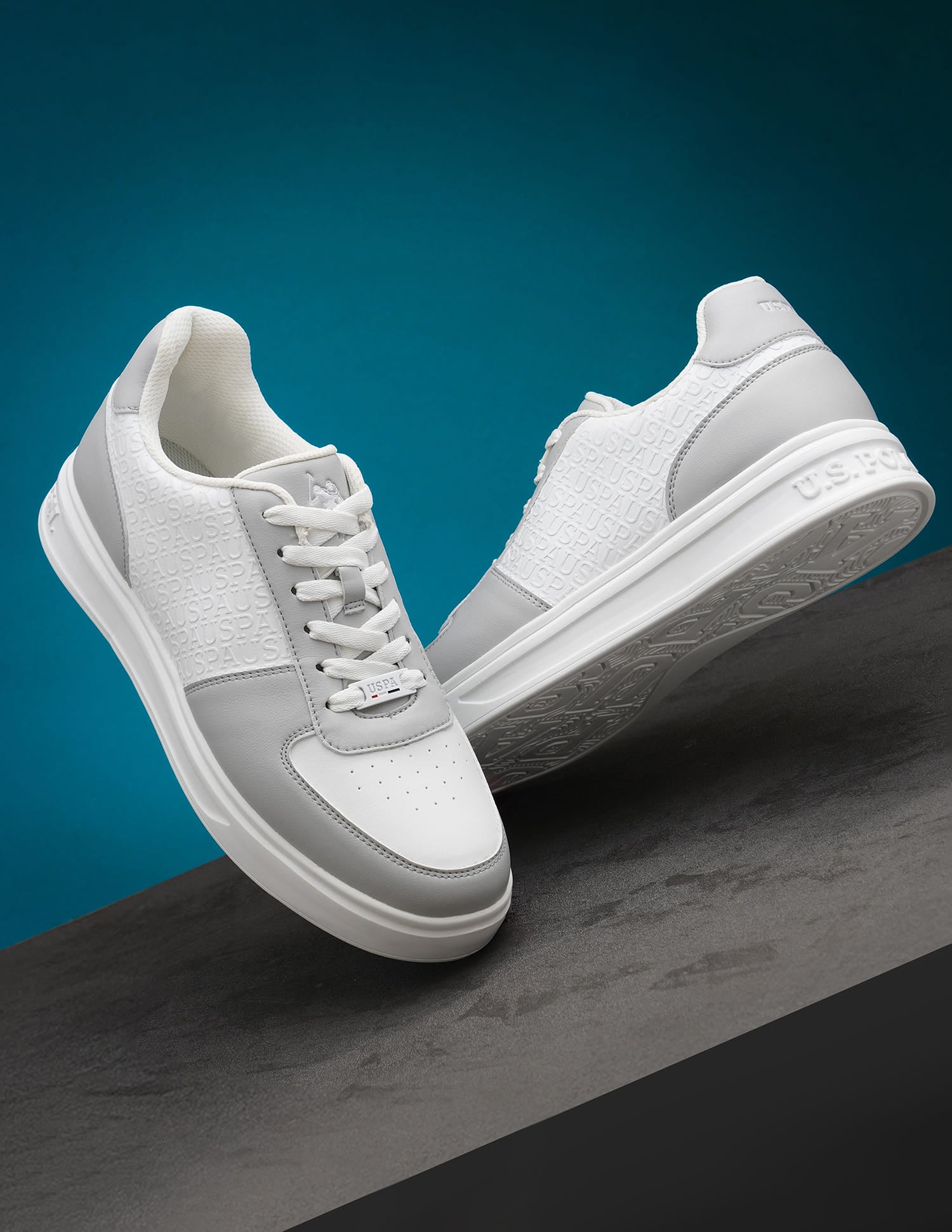 Men Jamen Colourblocked Sneaker Grey - U.S. Polo Assn. India | Large