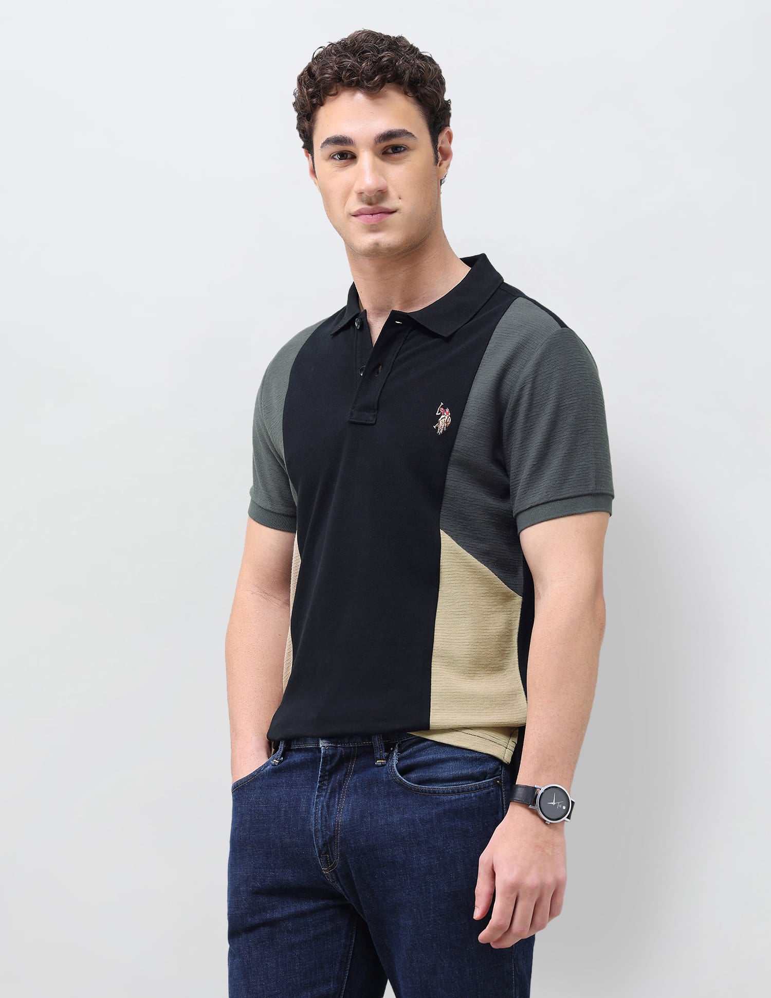 Horizontal Striped Slim Fit Polo Shirt
