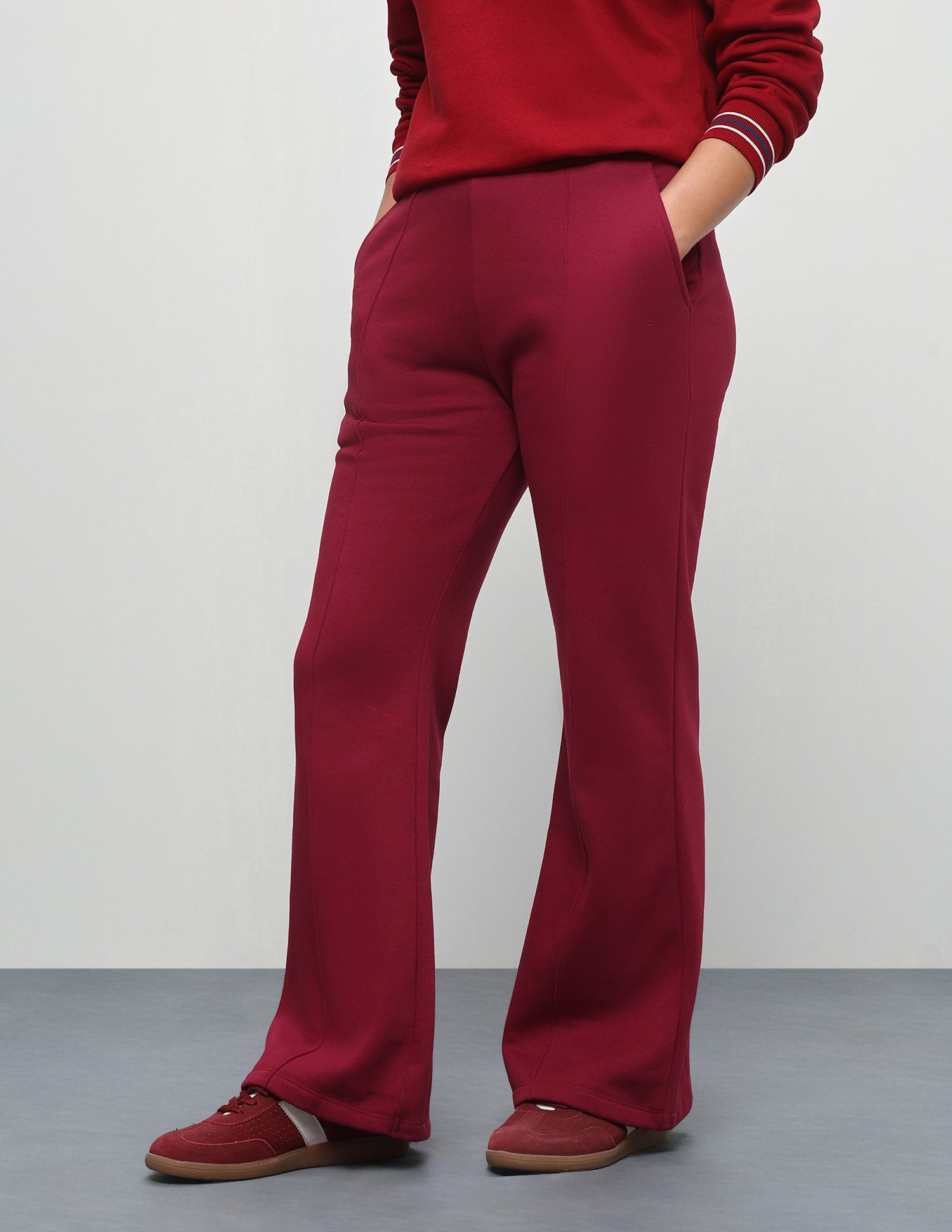 High Rise Flared Fit Sweatpants Red - U.S. Polo Assn. India | Large