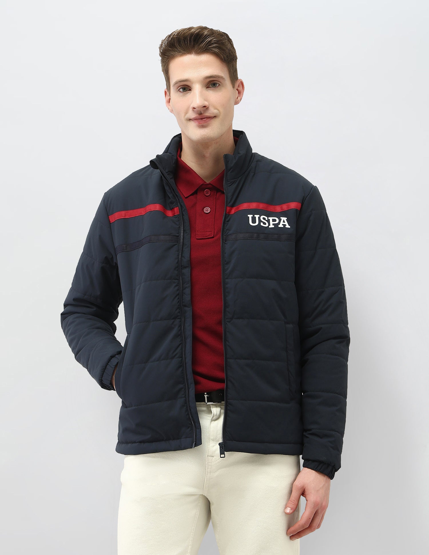 Solid Regular Fit Puffer Jacket