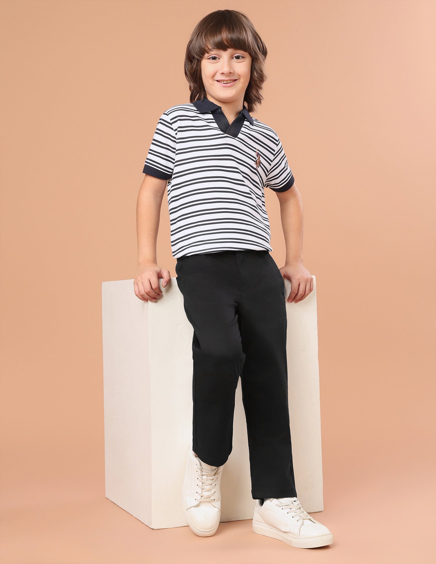 Twill Slim Fit Chinos Black - U.S. Polo Assn. India | Large