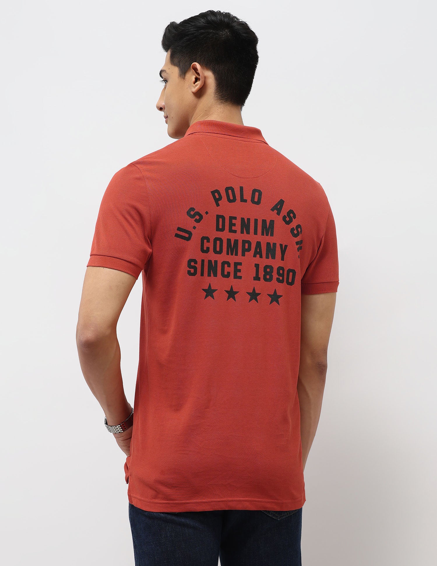 Brand Embossed Muscle Fit Polo Shirt