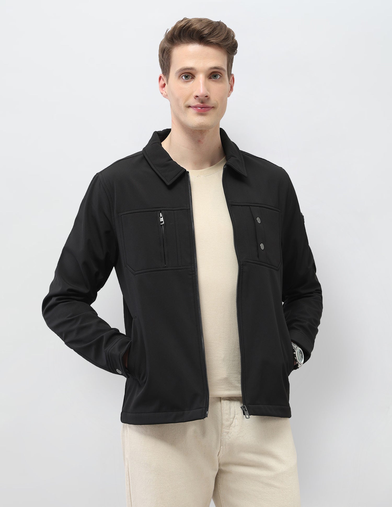 Solid Regular Fit Jacket