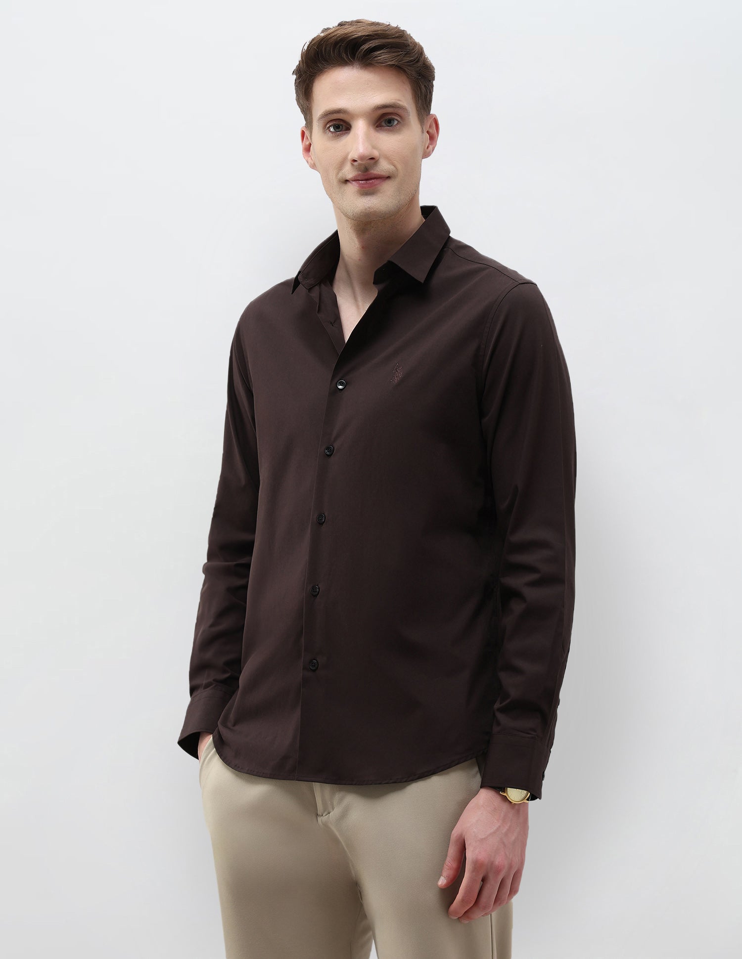Solid Tailored Fit Shirt