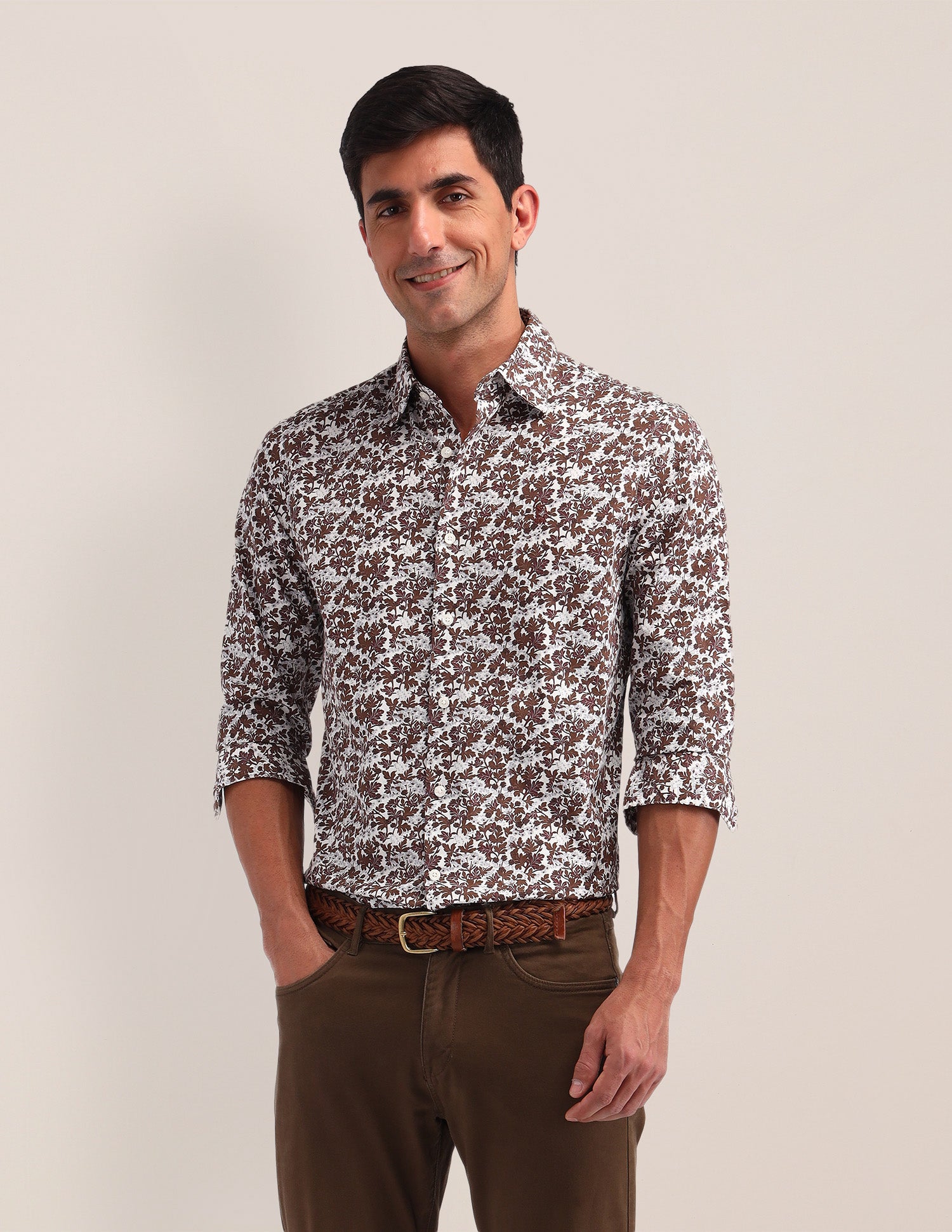 Floral Pattern Poplin Shirt