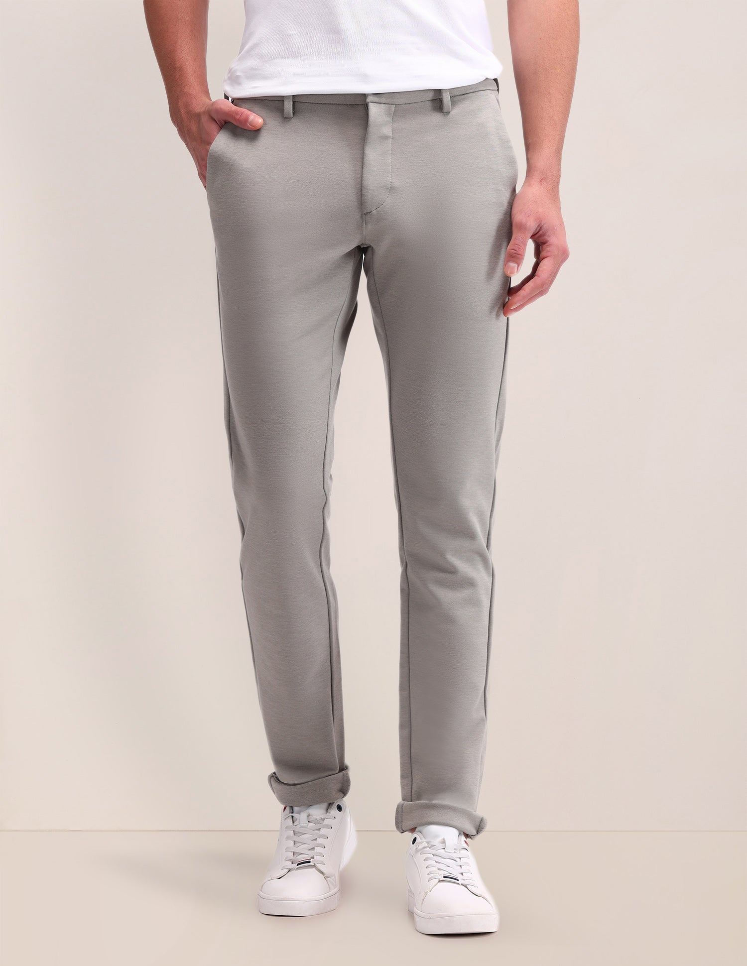 Austin Slim Fit  Solid Trousers