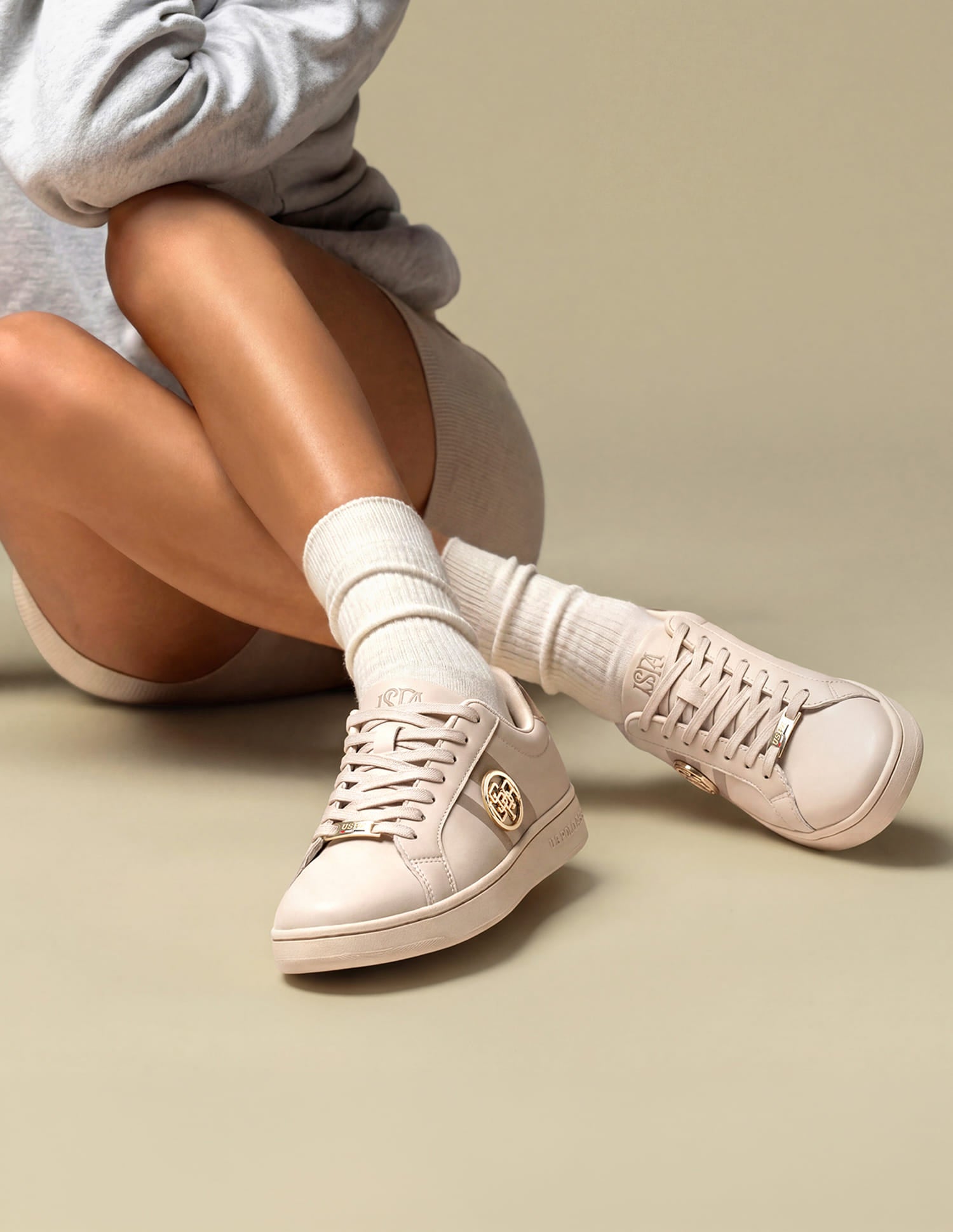 Emery 3.0 Nude Sneakers Shoes Nude - U.S. Polo Assn. India | Large