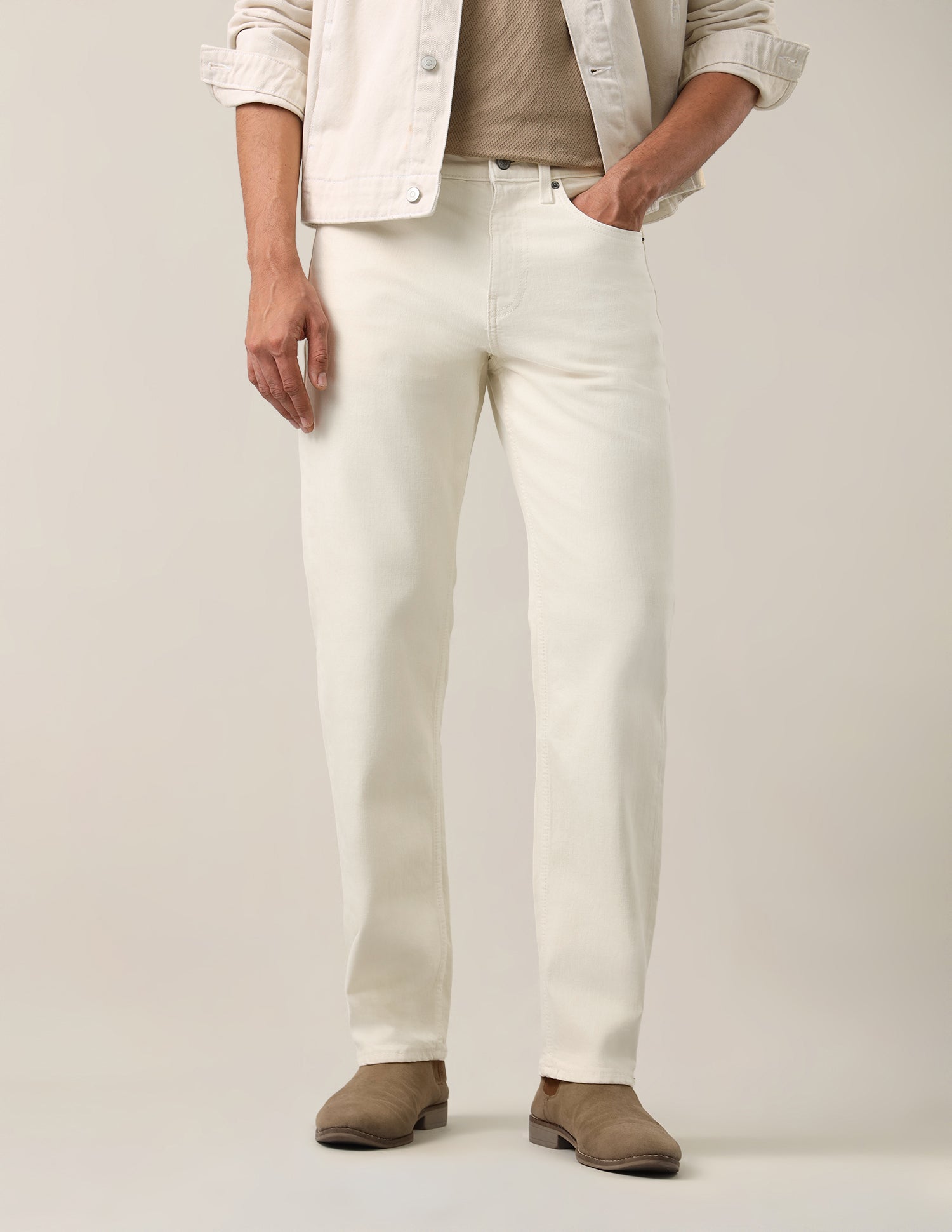 Shawn Relaxed Fit White Jeans Off White - U.S. Polo Assn. India | Large