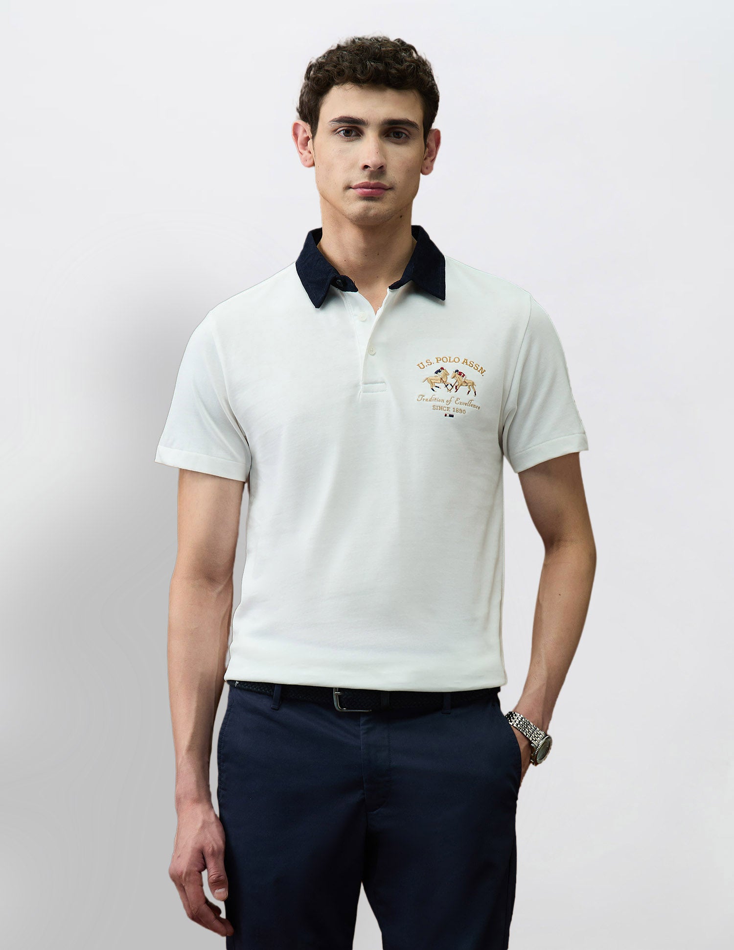 Brand Embroidered Varsity Theatre Polo Shirt