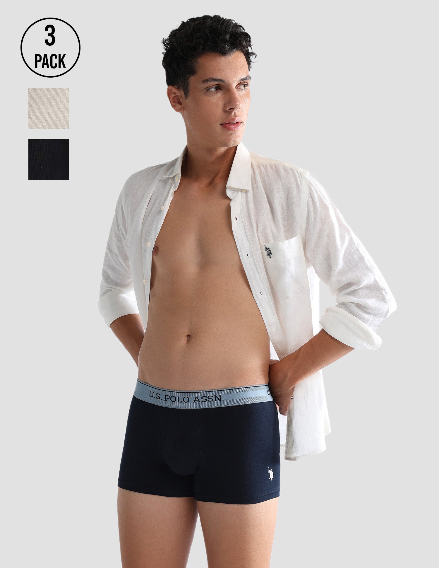 Mid Rise Solid OET15 Trunks - Pack Of 3