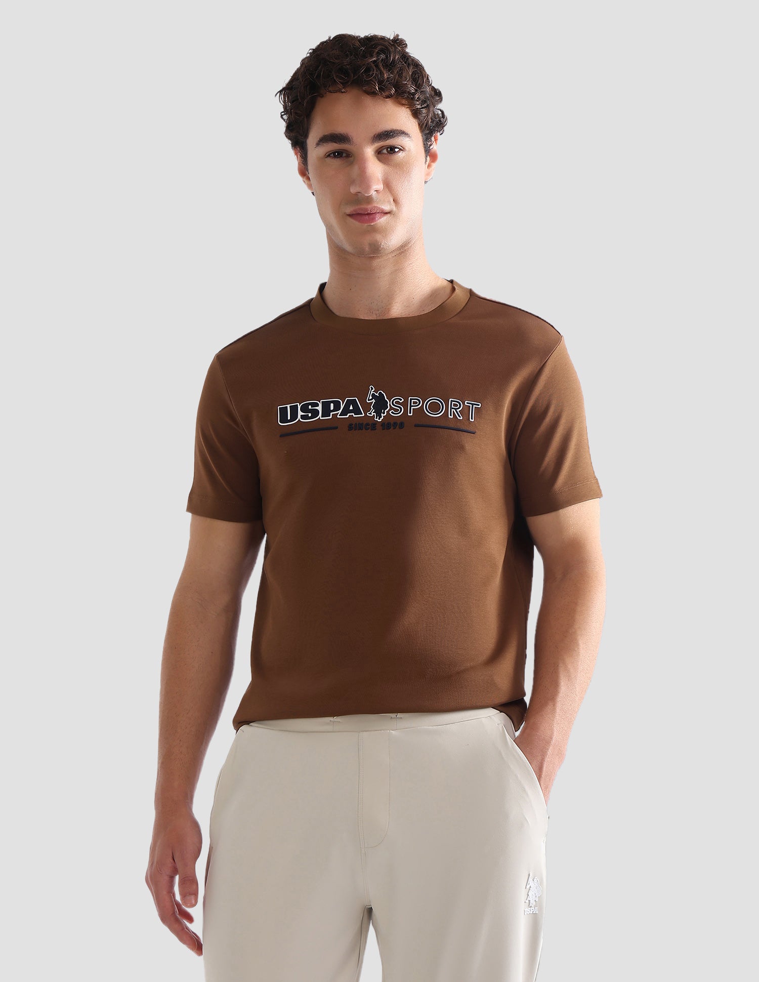 Brand Printed Slim Fit Active T-Shirt
