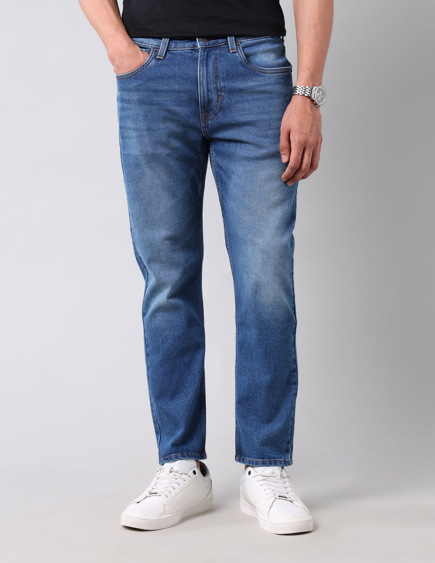Cole Comfort Cropped Fit Blue Jeans Blue - U.S. Polo Assn. India | Large