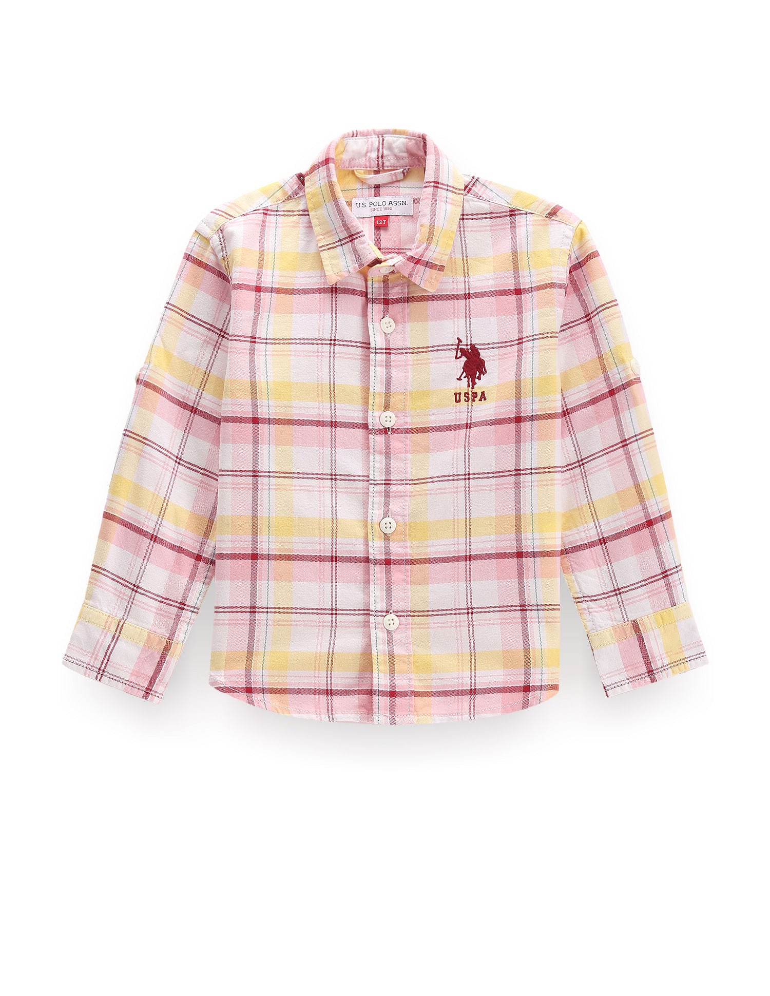 Boys Plaid Check Super Slim Fit Shirt