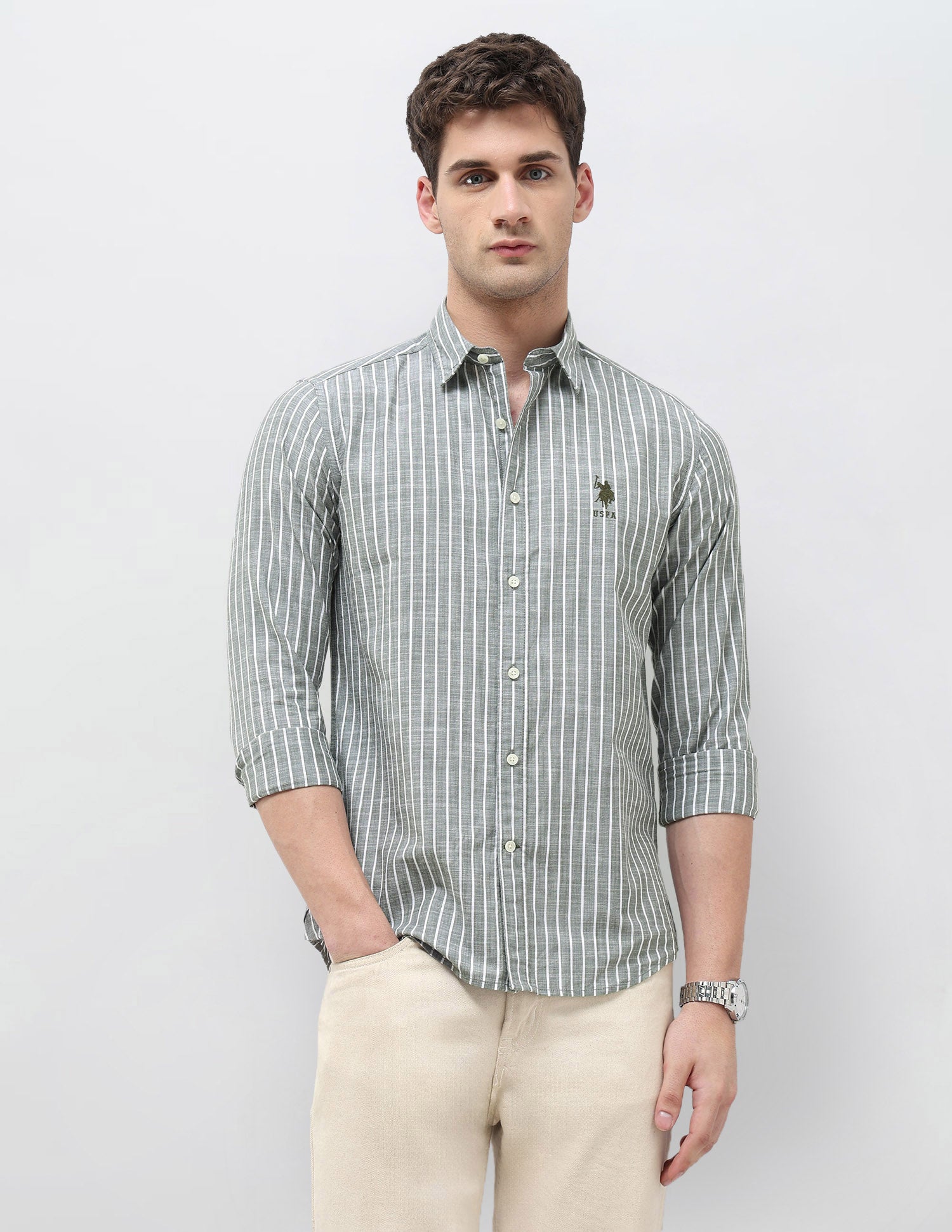 Vertical Striped Regular Fit Shirt