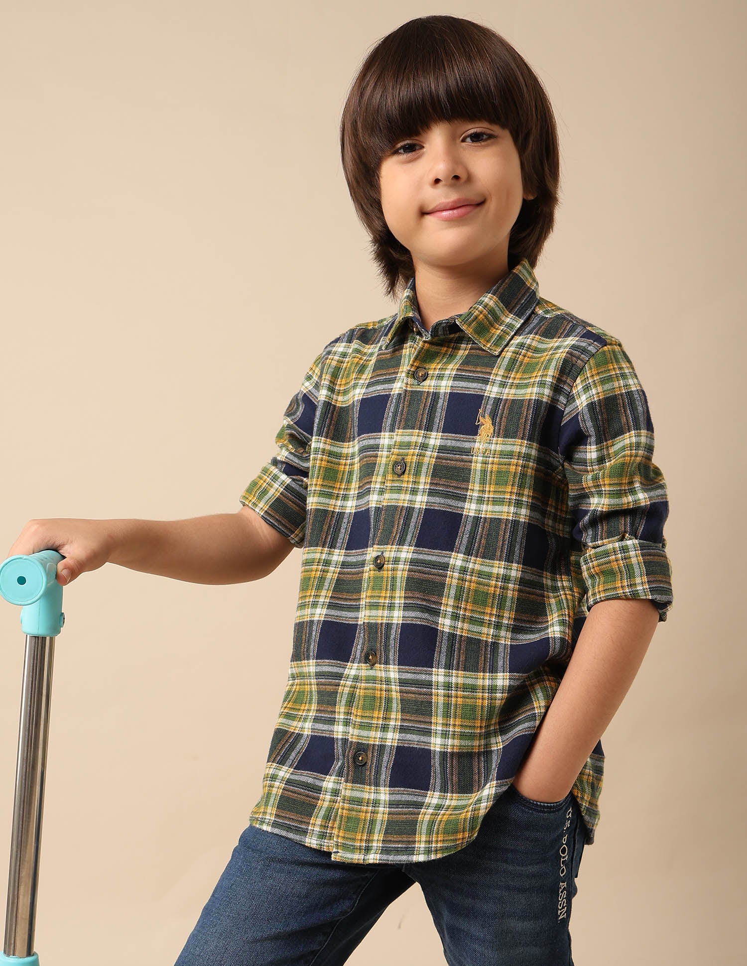 Boys All Over Printed Twill Shirt