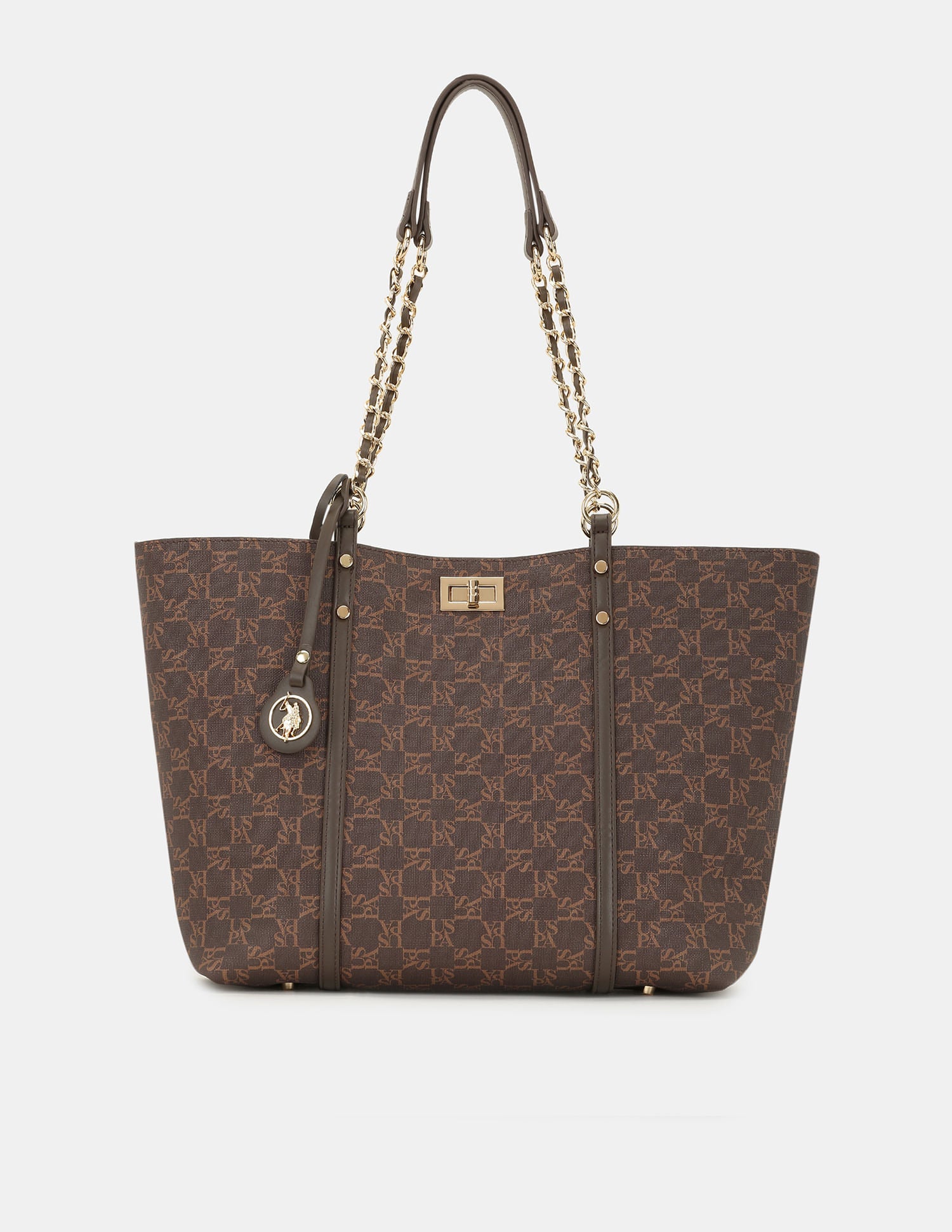 Women Kylie Monogram Tote Bag with Twist Lock