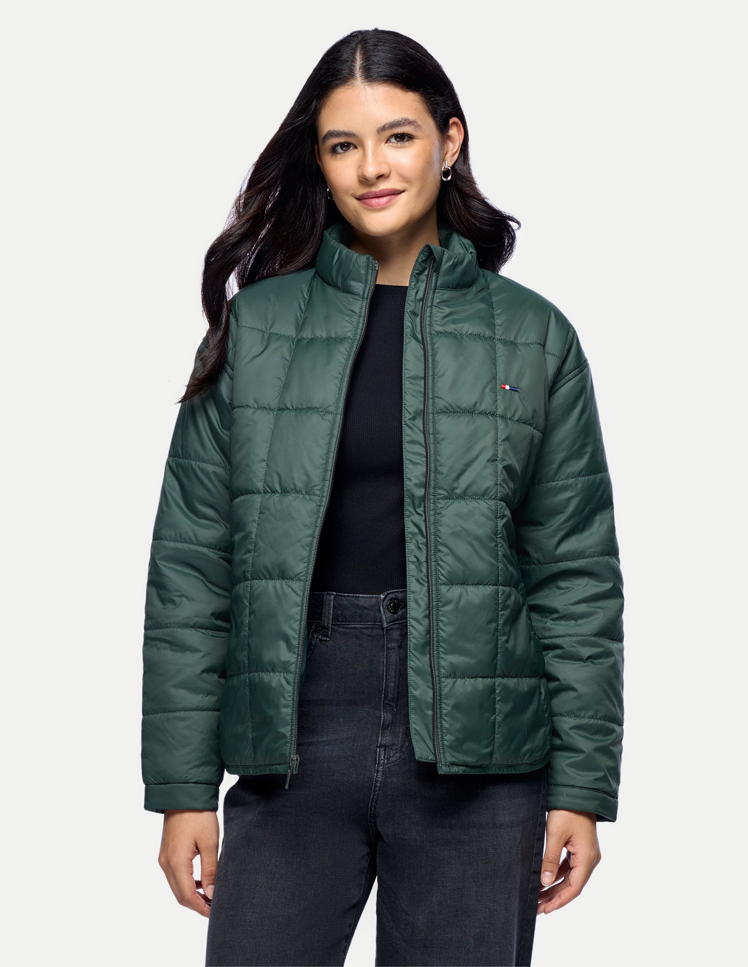 Relaxed Fit High Low Puffer Jacket Olive - U.S. Polo Assn. India | Large