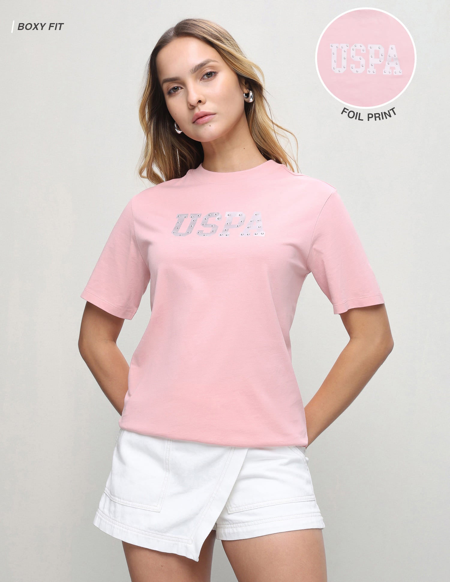 Brand Embellished Boxy Fit T-Shirt