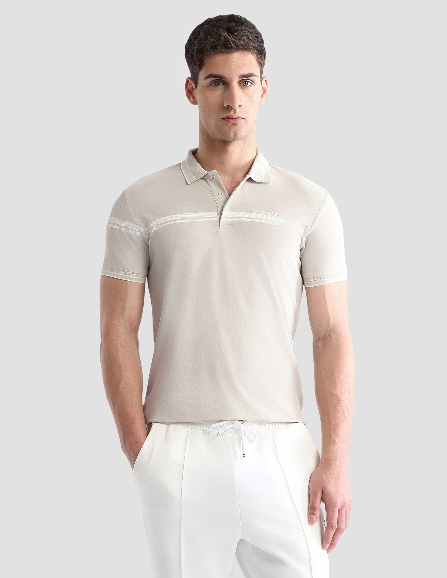 Solid Regular Fit Active Polo Shirt